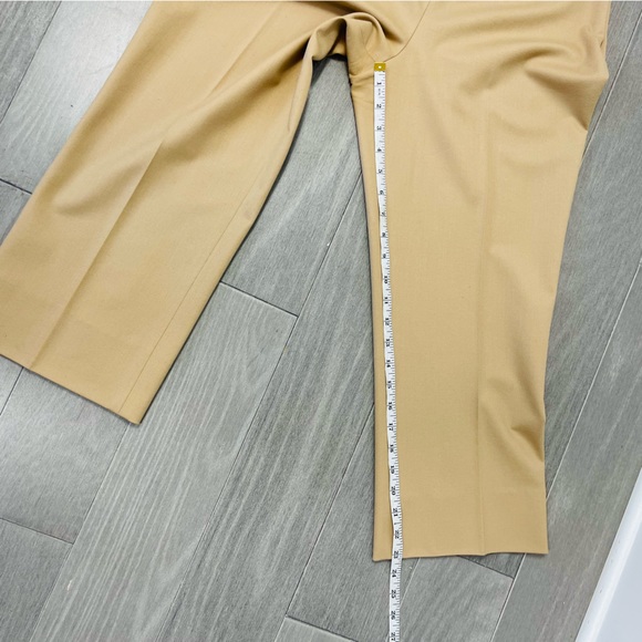 RALPH LAUREN Black Label High Rise Crop Beige Camel Wool Dress Pants Trousers 12 - Picture 14 of 15
